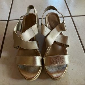 Vionic gold wedge sandals